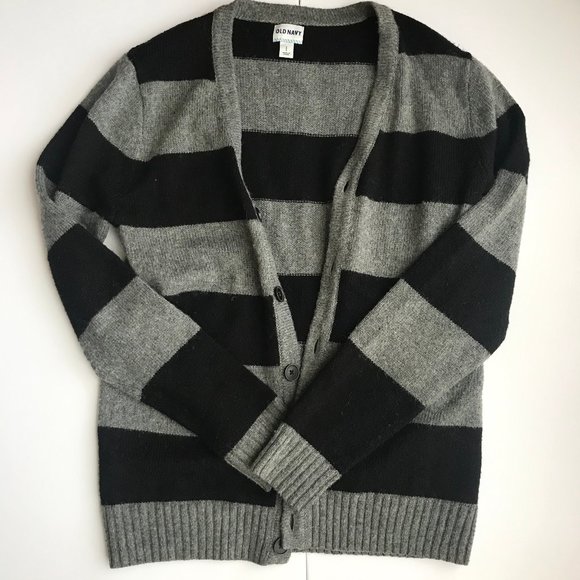 Old Navy Other - Old Navy Gray and Black Button Down Cardigan Sz S